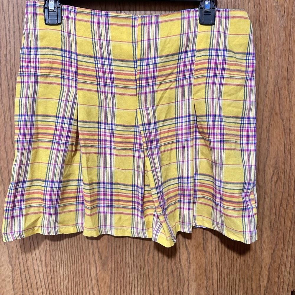 SHEIN Vibrant Yellow Plaid Skirt